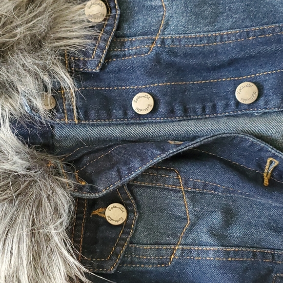 Splendid faux fur trim jean jacket, size 5-6 - Picture 3 of 3